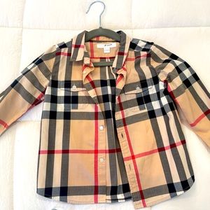Little boys Burberry long sleeve button down